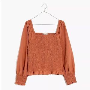 Madewell Lucie Bubble-Sleeve Smocked Top NWT size XS 2022 style
